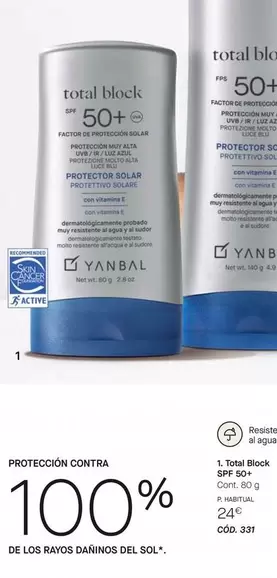 Yanbal - Total Block Spf 50+