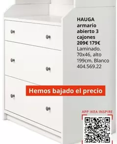 Blanco - Armario Abierto 3 Cajones