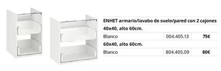 Blanco - Enhet Armario/lavabo De Suelo/pared Con 2 Cajones