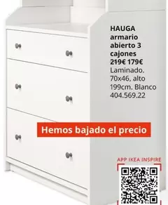 Blanco - Armario Abierto 3 Cajones