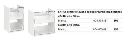 Blanco - Enhet Armario/lavabo De Suelo/pared Con 2 Cajones
