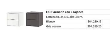 Blanco - Eket Armario Con 2 Cajones
