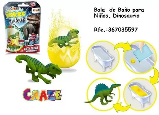 Inside - Bola de Bano para Niños, Dinosaurio