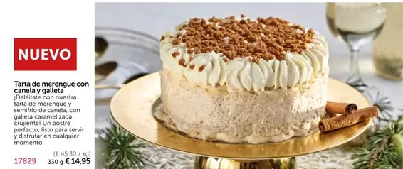 Tarta De Merengue Con Canela Y Galleta