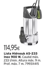 Lista -  Hidrosub As-233 Inox 900 W.