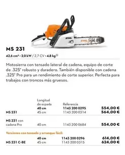Motosierras Para Uso Particular/ Ms 231