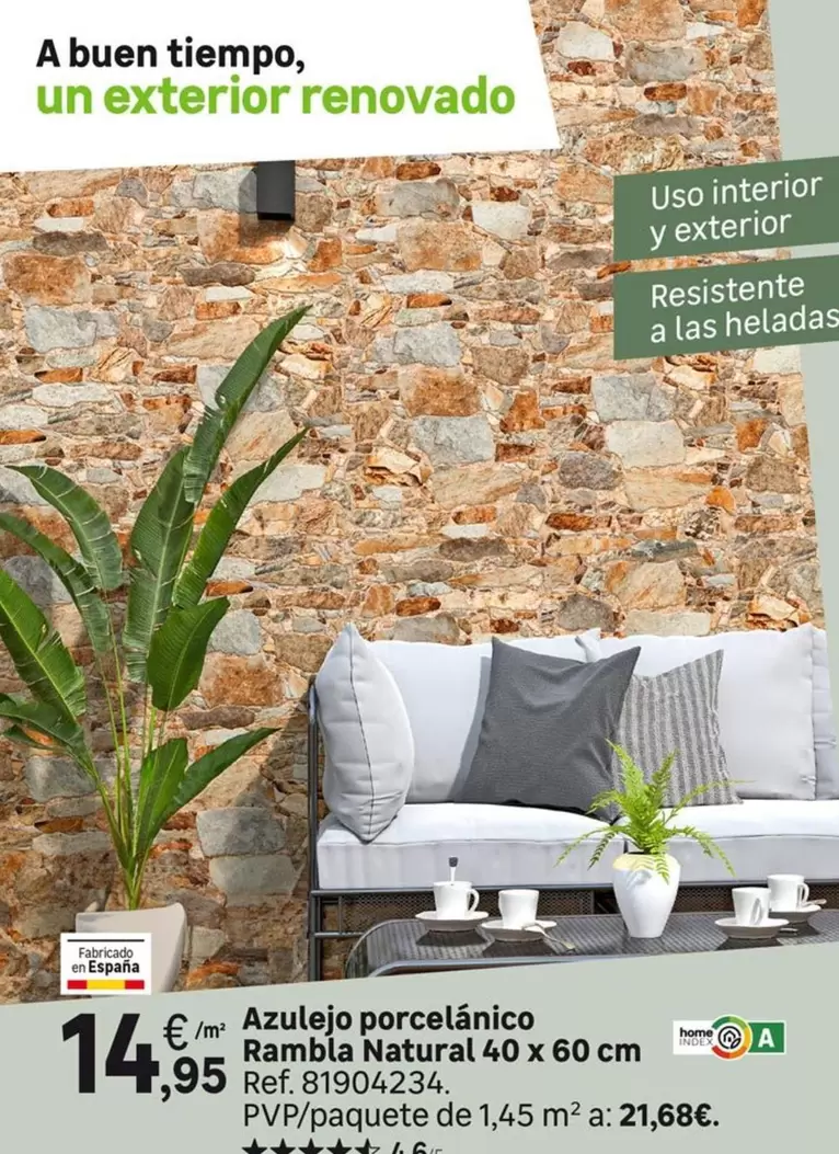 Fabricado En España - Azulejo Porcelanico Rambla Natural 40x60 Cm