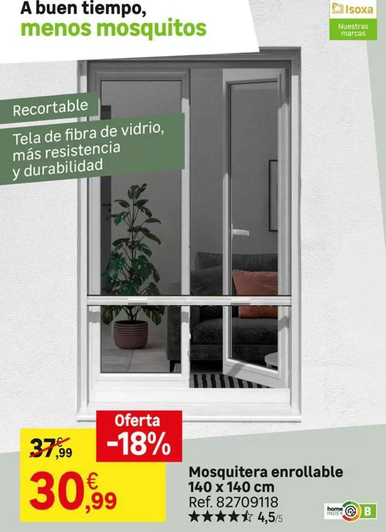 Mosquitera Enrollable 140 X 140 Cm