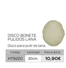 Disco Bonete Pulidos Lana
