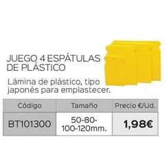 Juego 4 Espatulas De Plastico