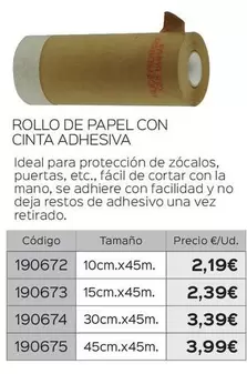 Rollo De Papel Con Cinta Adhesiva