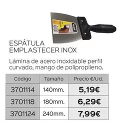 Espátula Emplastecer Inox