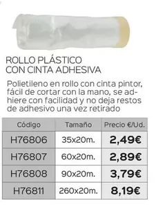 Rollo Plástico Con Cinta Adhesiva
