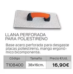 Llana Perforada Para Poliestireno
