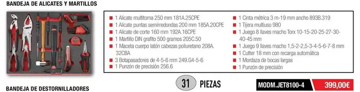 Bandeja De Alicates Y Martillos