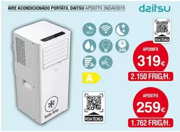 Daitsu - Aire Acondicionado Portatil APD07FX 3NDA03015