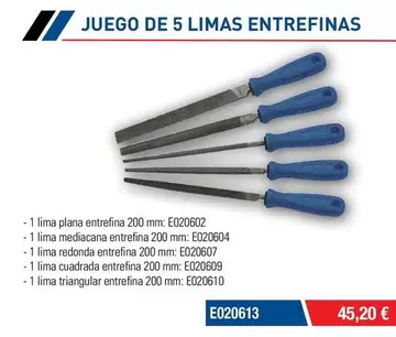 Juego De 5 Limas Entrefinas