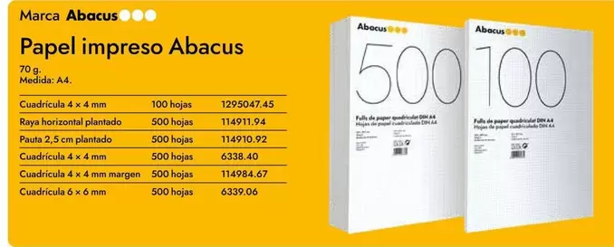 Papel Impreso Abacus