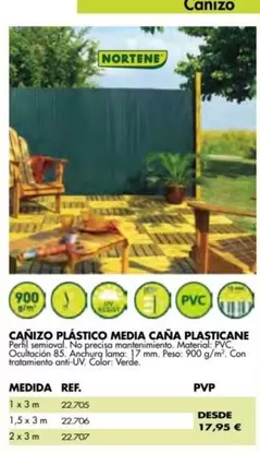 Cañizo Plástico Media Caña Plasticane