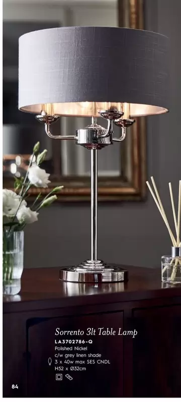 Sorrento 3lt Table Lamp
