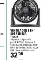 Ventilador 2 En 1 Sobremesa