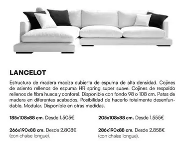 Lancelot Estructura De Madera Maciza Cubierta De Espuma De Alta Densidad