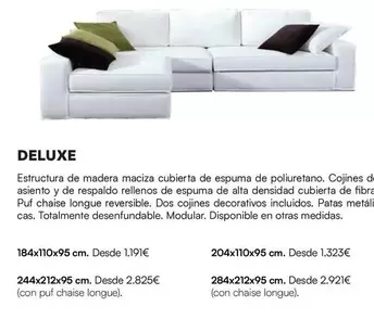Deluxe Estructura De Madera Maciza Cubierta De Espuma De Poliuretano.