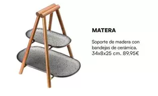 Matera Soporte De Madera Con Bandejas De Cerámica