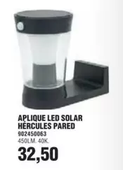 Aplique Led Solar Hercules Pared