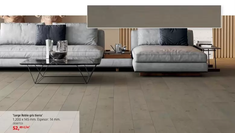 Parquet Natural 'Large Roble Gris Tierra'