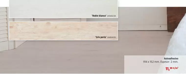 Suelo Vinilico Autoadhesivo 'Roble Blanco'