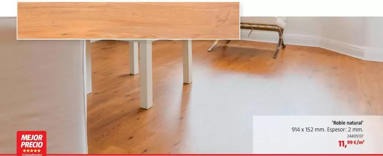 Suelo Vinilico Autoadhesivo 'Roble Natural'