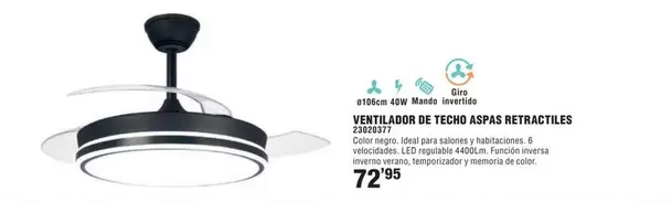 Ventilador De Techo Aspas Retractiles 