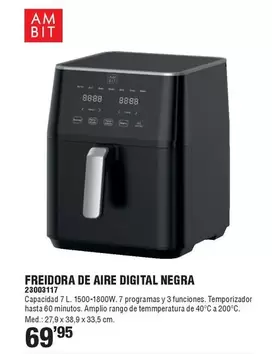 Ambit - Freidora De Aire Digital Negra