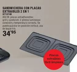 Sandwichera Con Placas Extraibles 2 En 1