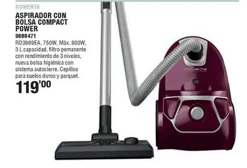 Rowenta - Aspirador Con Bolsa Compact Power