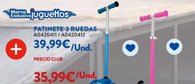 Juguettos - Patinete 3 Ruedas 