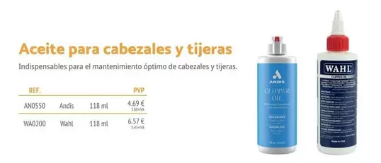 Aceite Para Cabezales Y Tijeras