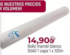Blanco - Rollo Mantel  1 Capa 1x100m