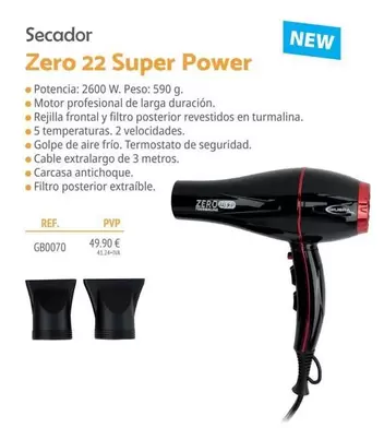 Secador Zero 22 Super Power