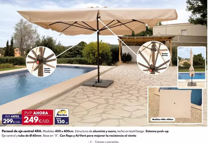 Parasol De Eje Central