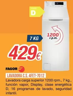 Fagor - Lavadora  C.S. 4FET-7012 