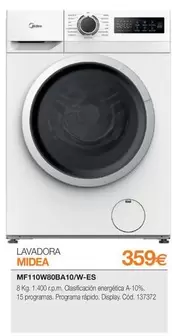 Midea - Lavadora MF110W80BA10/W-ES 