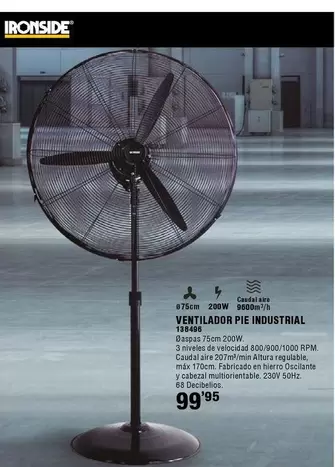 Ironside - Ventilador Pie Industrial 138496