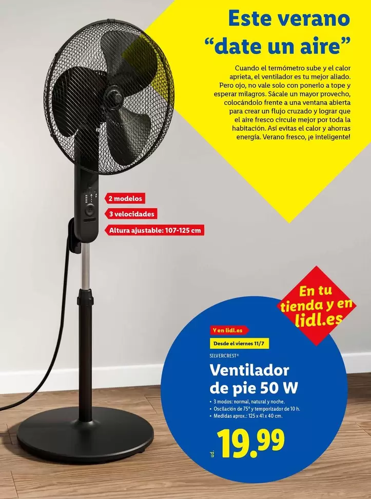 SilverCrest - Ventilador De Pie 50 W