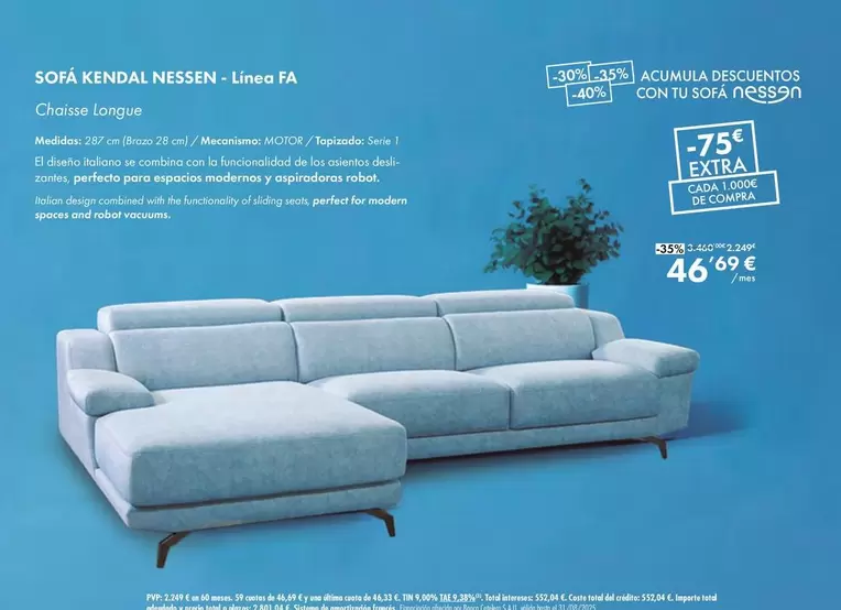 Nessen - Sofá Kendal Linea Fa