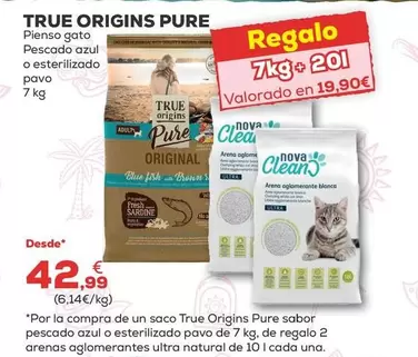 True Origins - Pure Pienso Gato Pescado Azul O Esterilizado Pavo
