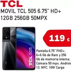 TCL - Movil 505 6.75" Hd + 12Gb 256Gb 50Mpx