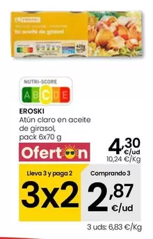 Eroski - Atun Claro En Aceite De Girasol