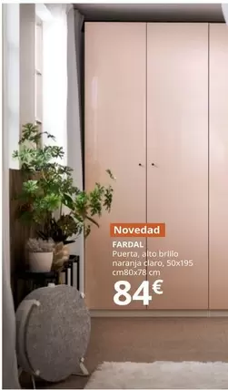 Fardal -  Puerta, Alto Brillo Naranja Claro, 50x195 Cm80x78 Cm